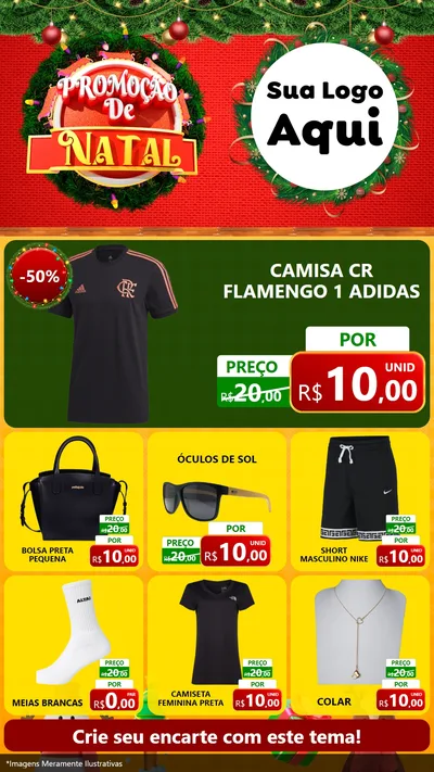 Modelo de Rede Social para Stories com o tema Promoção de Natal para Roupas e acessórios
