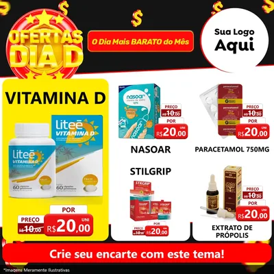 Modelo de Rede Social para Feed Facebook com o tema Dia D para Farmácia