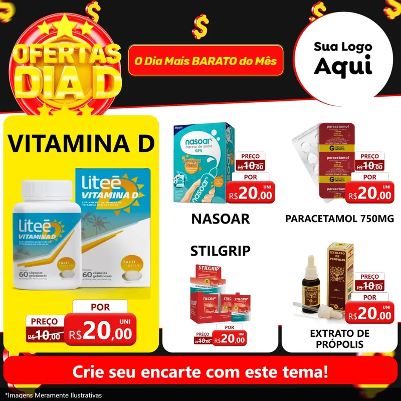 Modelo de Rede Social para Feed Facebook com o tema Dia D para Farmácia