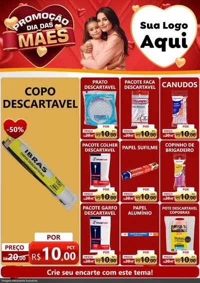 Modelo de Encarte para Encarte A4 Vertical com o tema Promoção Dia das Mães para Embalagens