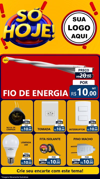 Modelo de Rede Social para Stories com o tema Só Hoje! para Materiais Elétricos