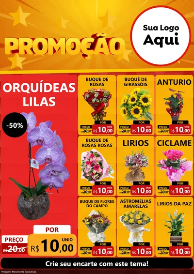 Modelo de Encarte para Encarte A4 Vertical com o tema Promoção para Floricultura e jardim