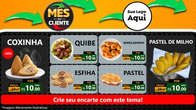 Modelo de TV para TV Horizontal com o tema Mês do Cliente para Salgadaria