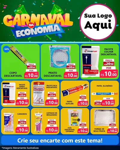Modelo de Rede Social para Feed Instagram com o tema Carnaval da Economia para Embalagens