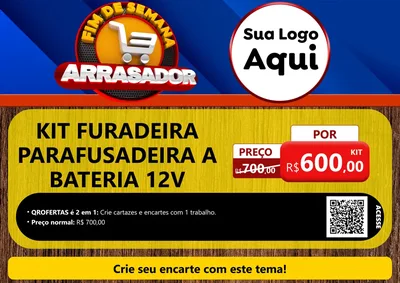 Modelo de Cartaz para Cartaz A4 Horizontal com o tema Fim De Semana Arrasador para Maquinas e Ferramentas