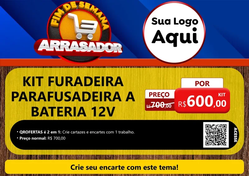 Modelo de Cartaz para Cartaz A4 Horizontal com o tema Fim De Semana Arrasador para Maquinas e Ferramentas