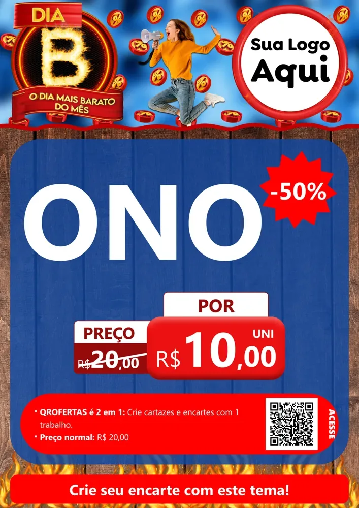 Modelo de Cartaz para Cartaz A4 Vertical com o tema Dia B - O Dia Mais Barato Do Mês para Óticas