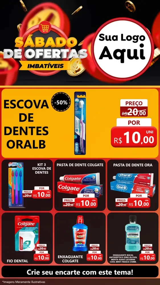 Modelo de Rede Social para Stories com o tema Sábado de Ofertas Imbatíveis para Higiene Pessoal