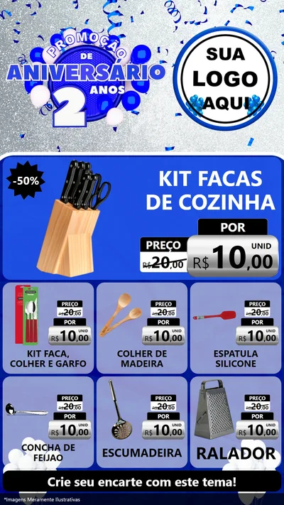 Modelo de Rede Social para Stories com o tema Promoção de Aniversário - 2 Anos para Utilidades Domésticas