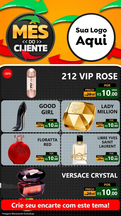 Modelo de TV para TV Vertical com o tema Mês do Cliente para Perfumes