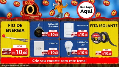 Modelo de TV para TV Horizontal com o tema Dia O - O Dia Mais Barato Do Mês para Materiais Elétricos