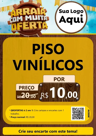 Modelo de Cartaz para Cartaz A4 Vertical com o tema Ofertas de São João - Junina para Material para Construção