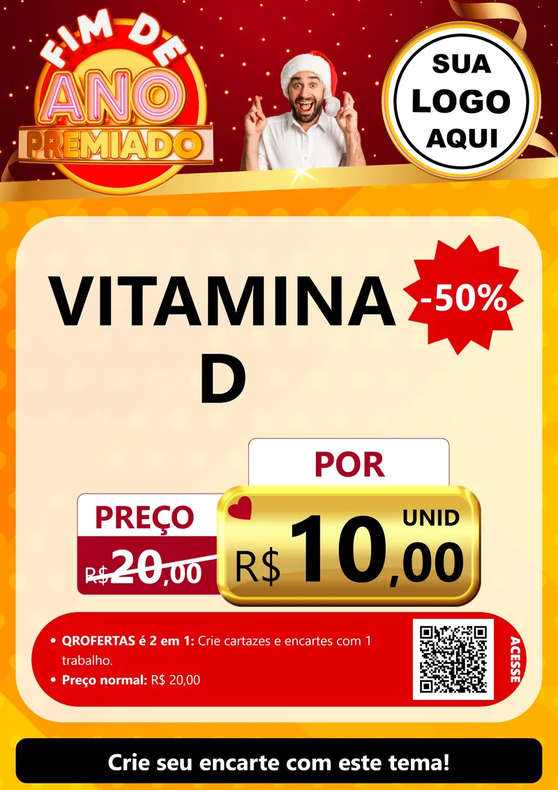 Modelo de Cartaz para Cartaz A4 Vertical com o tema Fim de Ano Premiado para Farmácia