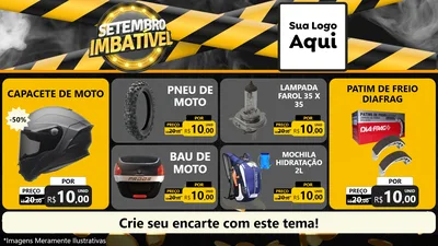 Modelo de TV para TV Horizontal com o tema Setembro Imbatível para Moto peças