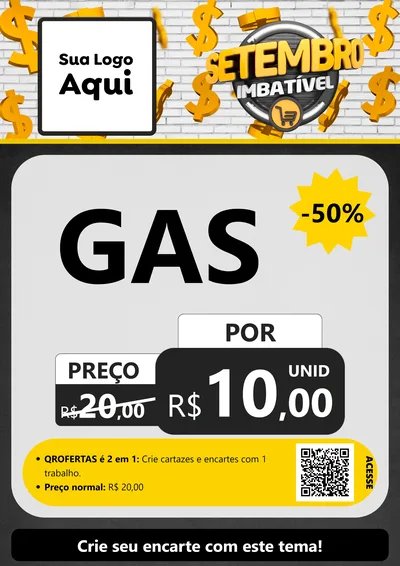 Modelo de Cartaz para Cartaz A4 Vertical com o tema Setembro Imbatível para Água e gás