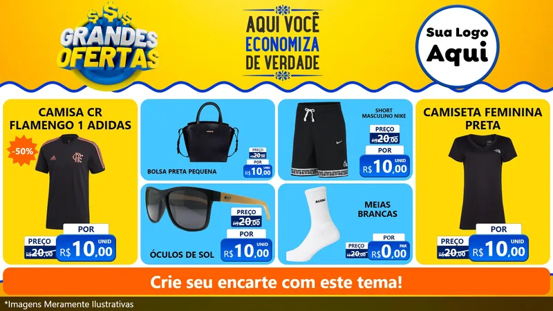 Modelo de TV para TV Horizontal com o tema Grandes Ofertas para Roupas e acessórios