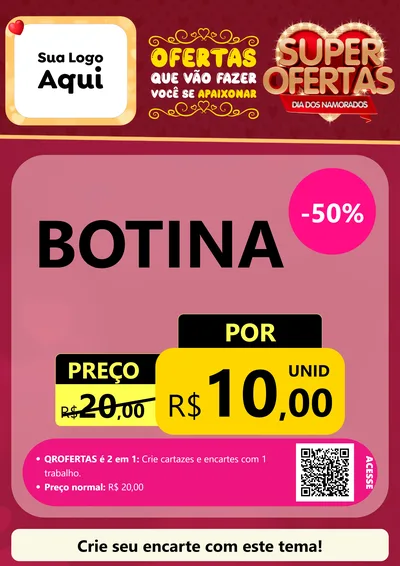 Modelo de Cartaz para Cartaz A4 Vertical com o tema Dia dos Namorados para Agropecuária
