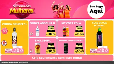 Modelo de TV para TV Horizontal com o tema Semana das Mulheres para Distribuidora de bebidas