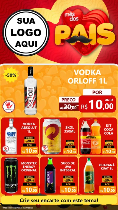 Modelo de Rede Social para Stories com o tema Mês Dos Pais para Distribuidora de bebidas