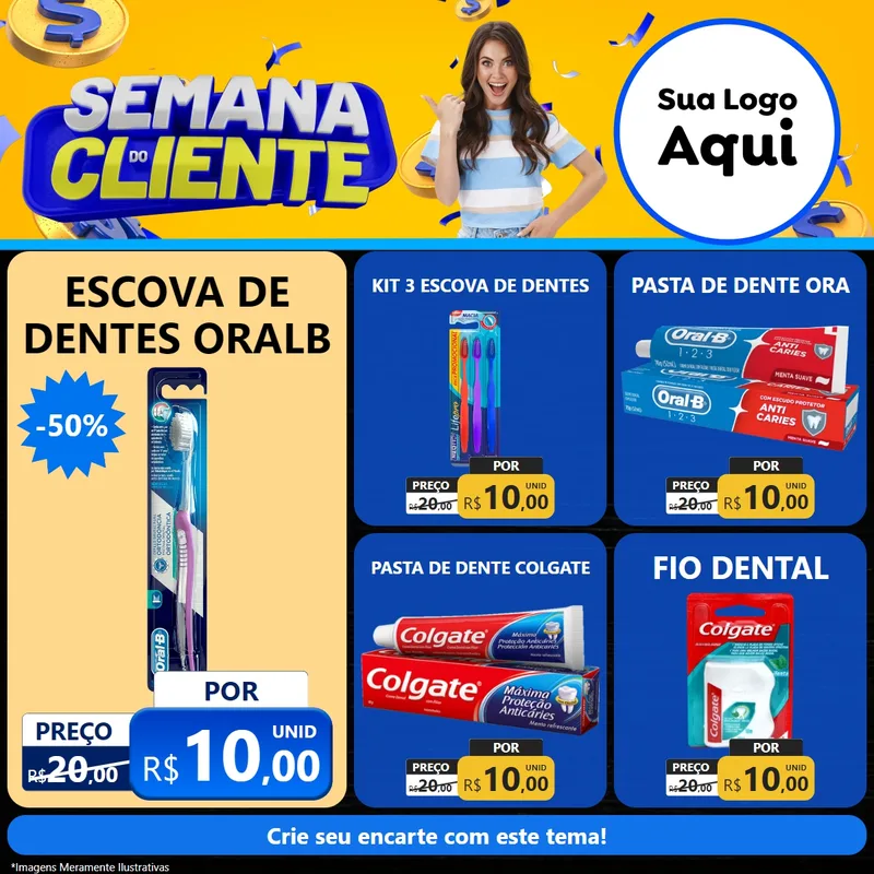 Modelo de Rede Social para Feed Facebook com o tema Semana do Cliente para Higiene Pessoal