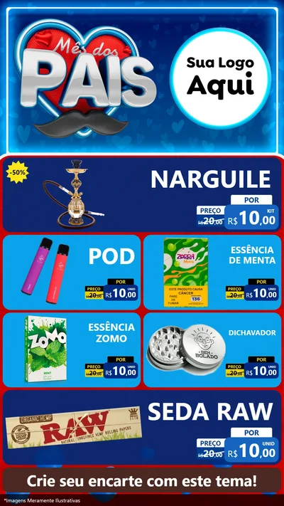 Modelo de TV para TV Vertical com o tema Mês Dos Pais para Tabacaria