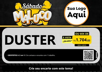 Modelo de Cartaz para Cartaz A4 Horizontal com o tema Sábado Maluco para Concessionaria de Carros