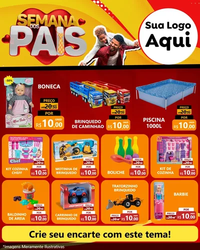 Modelo de Rede Social para Feed Instagram com o tema Semana Dos Pais para Brinquedos
