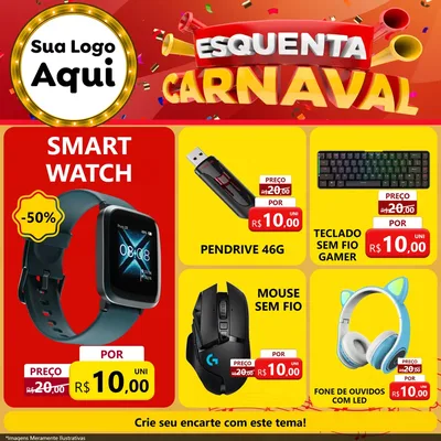 Modelo de Rede Social para Feed Facebook com o tema Esquenta Carnaval para Informática