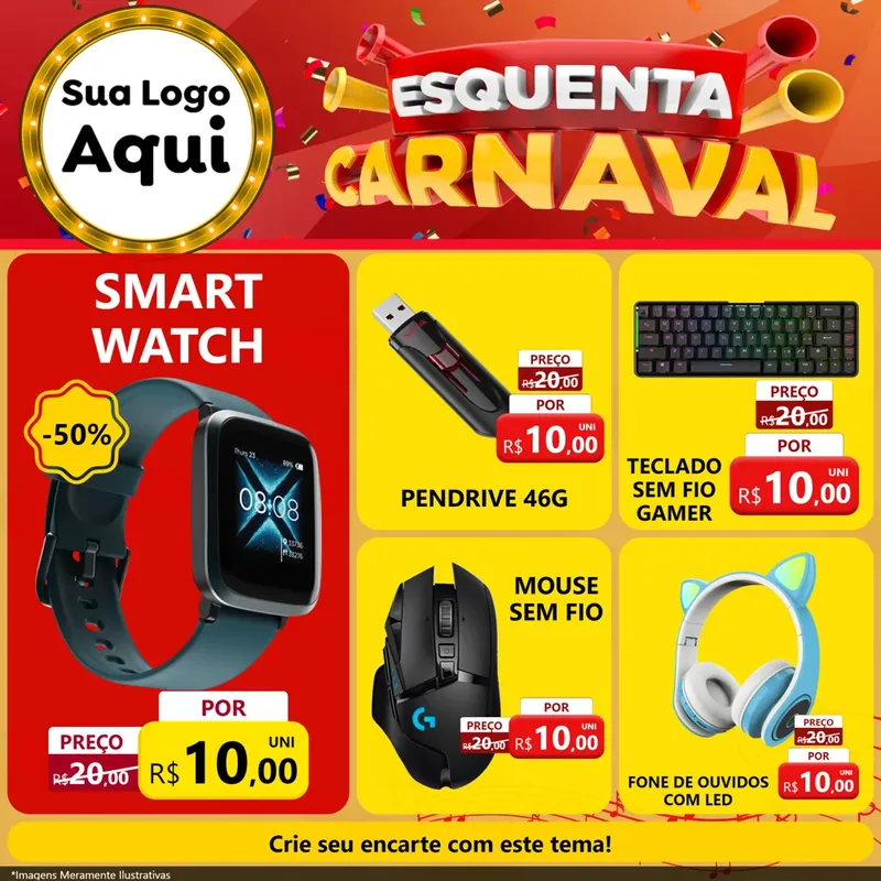 Modelo de Rede Social para Feed Facebook com o tema Esquenta Carnaval para Informática