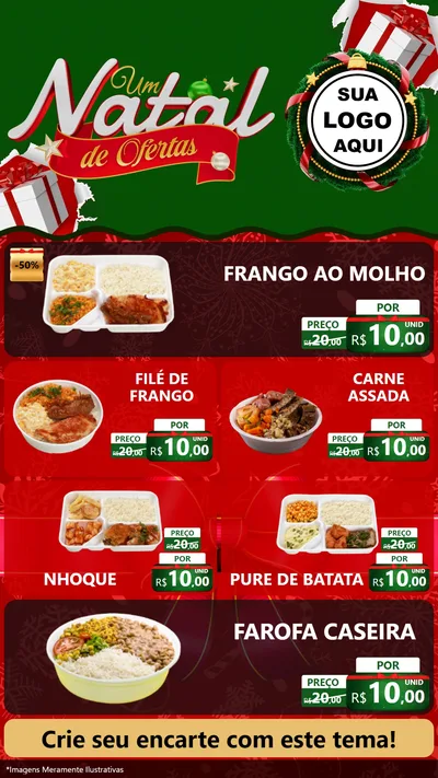 Modelo de TV para TV Vertical com o tema Um Natal de Ofertas para Restaurante