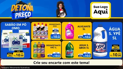 Modelo de TV para TV Horizontal com o tema Detona Preços para Produtos de Limpeza
