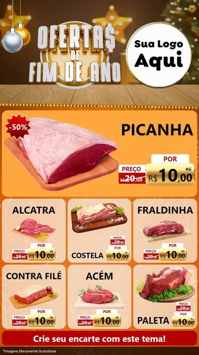 Modelo de Rede Social para Stories com o tema Ofertas de Fim de Ano para Açougue