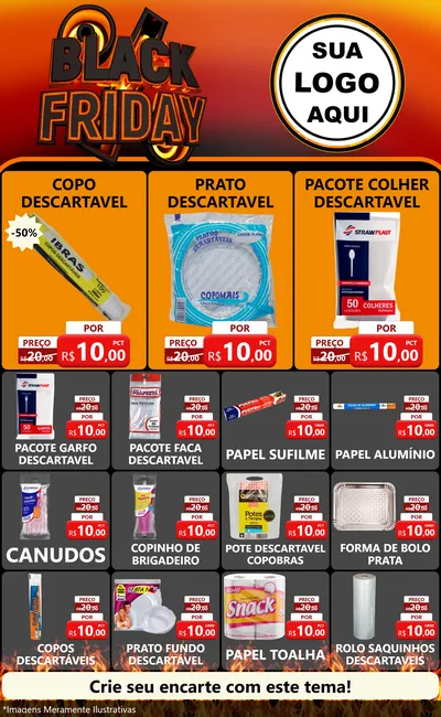 Modelo de Encarte para Encarte Grande com o tema Black Friday para Embalagens