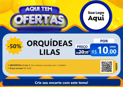 Modelo de Cartaz para Cartaz A4 Horizontal com o tema Aqui Tem Ofertas para Floricultura e jardim