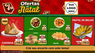 Modelo de TV para TV Horizontal com o tema Ofertas de Natal para Salgadaria