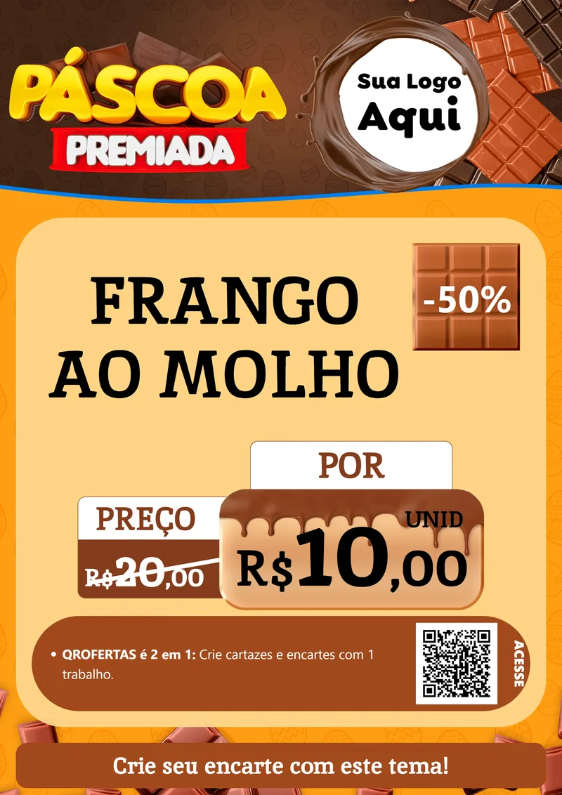 Modelo de Cartaz para Cartaz A4 Vertical com o tema Páscoa Premiada para Restaurante