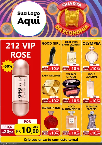 Modelo de Encarte para Encarte A4 Vertical com o tema Quarta da Economia para Perfumes
