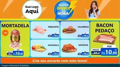 Modelo de TV para TV Horizontal com o tema Super Oferta da Hora para Frios e Laticínios