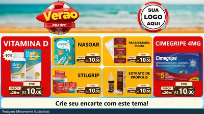 Modelo de TV para TV Horizontal com o tema Verão Imbatível para Farmácia