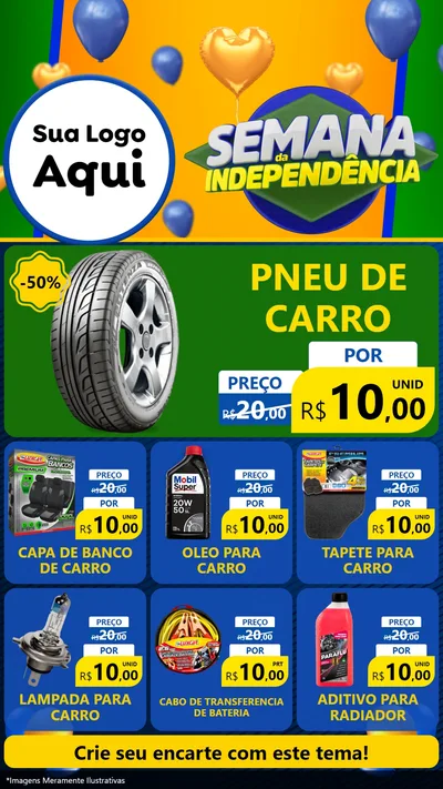 Modelo de Rede Social para Stories com o tema Semana da Independência para Auto peças