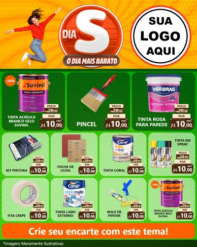 Modelo de Rede Social para Feed Instagram com o tema Dia S - O Dia Mais Barato para Tintas e Ferramentas