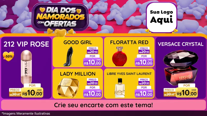 Modelo de TV para TV Horizontal com o tema Dia Dos Namorados Com Ofertas para Perfumes