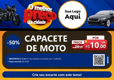 Modelo de Cartaz para Cartaz A4 Horizontal com o tema O Melhor Preço da Cidade - Auto e Motopeças para Moto peças