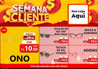 Modelo de Encarte para Encarte A4 Horizontal com o tema Semana do Cliente para Óticas