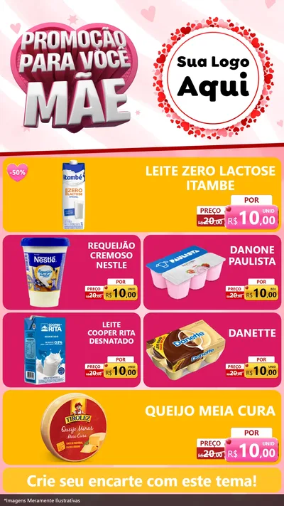 Modelo de TV para TV Vertical com o tema Promoção Para Você Mãe para Frios e Laticínios