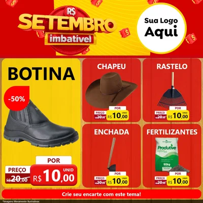 Modelo de Rede Social para Feed Facebook com o tema Setembro Imbatível para Agropecuária