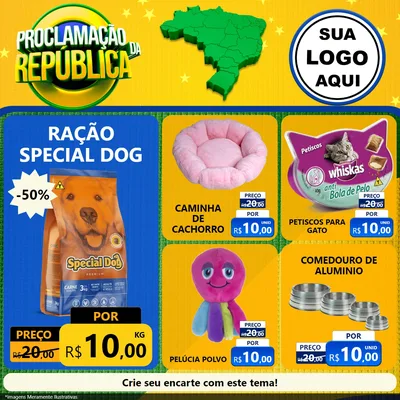 Modelo de Rede Social para Feed Facebook com o tema Proclamação da República para Pet Shop