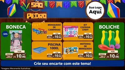 Modelo de TV para TV Horizontal com o tema São Pedro para Brinquedos