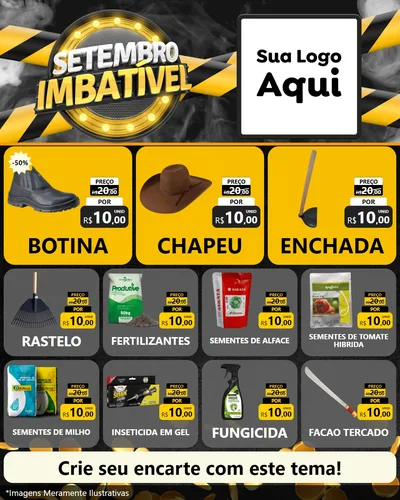 Modelo de Rede Social para Feed Instagram com o tema Setembro Imbatível para Agropecuária