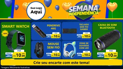 Modelo de TV para TV Horizontal com o tema Semana da Independência para Informática